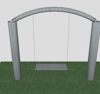简易户外单秋千SU模型下载_sketchup草图大师SKP模型