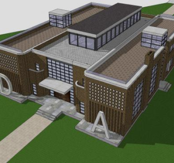 私人建筑别墅SU模型下载_sketchup草图大师SKP模型