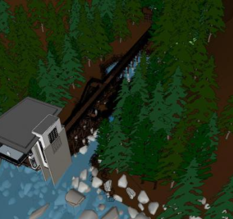 湖小屋建筑别墅SU模型下载_sketchup草图大师SKP模型