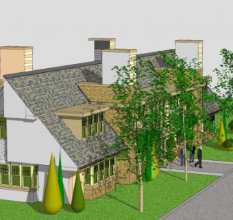 现代办公招待所SU模型下载_sketchup草图大师SKP模型