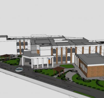 现代办公会议中心SU模型下载_sketchup草图大师SKP模型