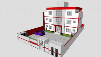 现代化风格别墅建筑SU模型下载_sketchup草图大师SKP模型