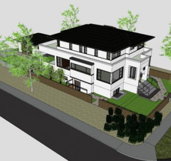 加拿大别墅建筑SU模型下载_sketchup草图大师SKP模型