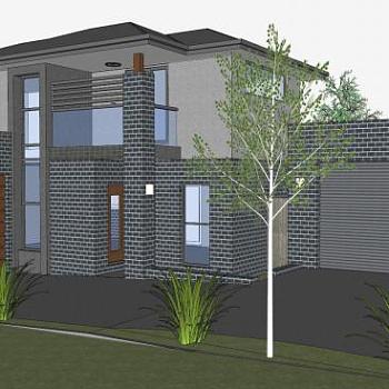 萨克维尔街房子建筑SU模型下载_sketchup草图大师SKP模型