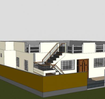 简单印度房子建筑SU模型下载_sketchup草图大师SKP模型