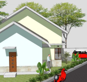 极简住宅别墅建筑SU模型下载_sketchup草图大师SKP模型