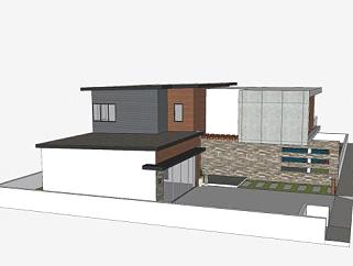 现代住宅房子SU模型下载_sketchup草图大师SKP模型