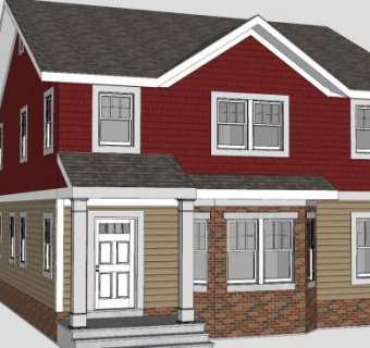 新殖民主义城市住宅别墅SU模型下载_sketchup草图大师SKP模型