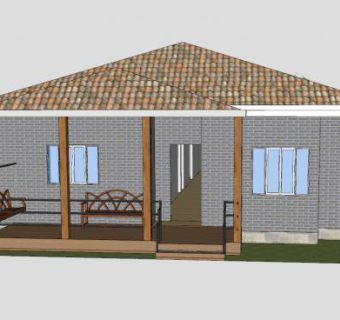 四合院住宅别墅SU模型下载_sketchup草图大师SKP模型