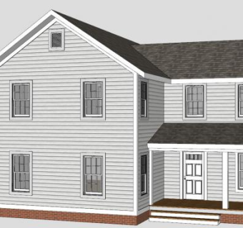 复兴住宅别墅建筑SU模型下载_sketchup草图大师SKP模型