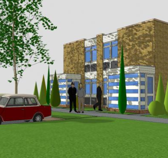 社会住房建筑别墅SU模型下载_sketchup草图大师SKP模型