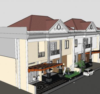 花园建筑房子SU模型下载_sketchup草图大师SKP模型