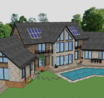 现代简约房子住宅SU模型下载_sketchup草图大师SKP模型