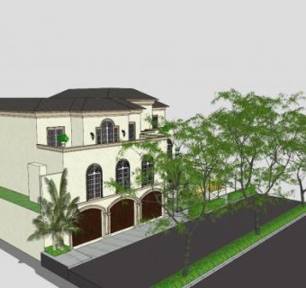 迪拜大厦别墅住宅SU模型下载_sketchup草图大师SKP模型