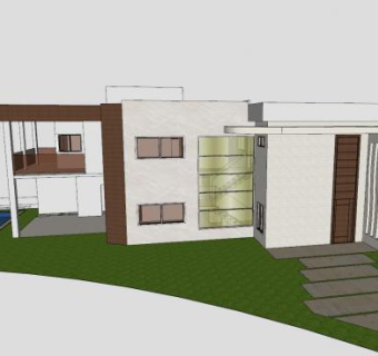现代简约房子SU模型下载_sketchup草图大师SKP模型