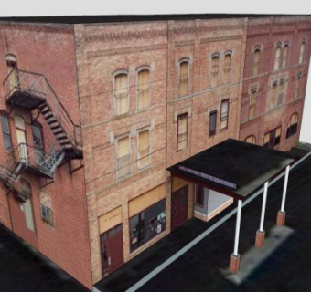 阿灵顿酒店和酒吧建筑SU模型下载_sketchup草图大师SKP模型
