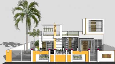 户外别墅传统建筑SU模型下载_sketchup草图大师SKP模型