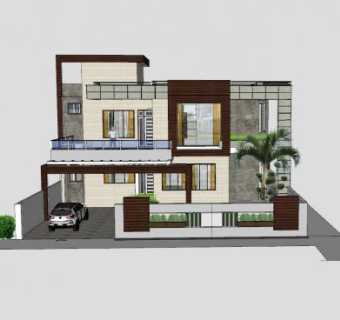 现代化建筑房子SU模型下载_sketchup草图大师SKP模型