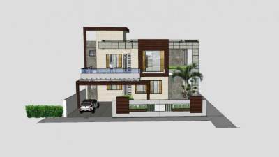 现代化建筑房子SU模型下载_sketchup草图大师SKP模型