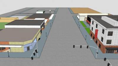 商业街街道建筑SU模型下载_sketchup草图大师SKP模型