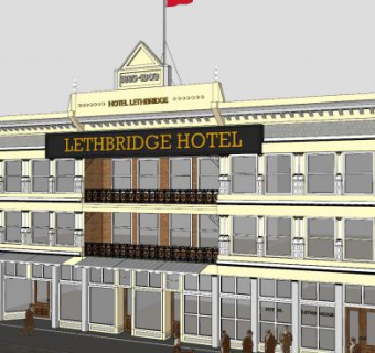 莱斯布里奇酒店建筑SU模型下载_sketchup草图大师SKP模型
