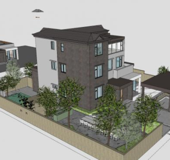 休闲房子别墅建筑SU模型下载_sketchup草图大师SKP模型