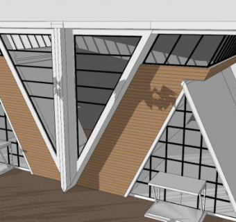 现代酒店外观建筑SU模型下载_sketchup草图大师SKP模型