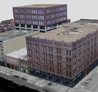 丹佛商业街区酒店建筑SU模型下载_sketchup草图大师SKP模型