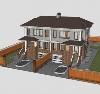 户外别墅住宅房子SU模型下载_sketchup草图大师SKP模型