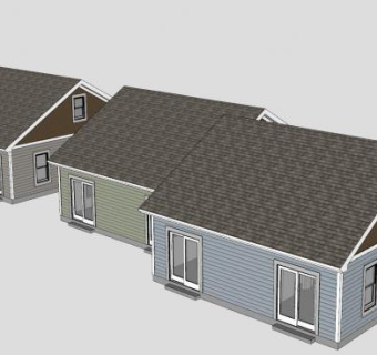 复式别墅建筑房子SU模型下载_sketchup草图大师SKP模型