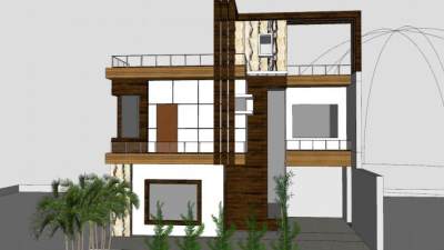 园林房子住宅别墅SU模型下载_sketchup草图大师SKP模型