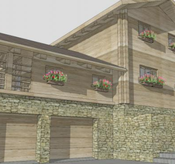 阿尔卑斯山小屋建筑SU模型下载_sketchup草图大师SKP模型