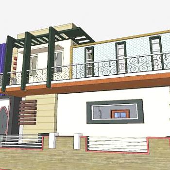 豪华建筑住宅别墅SU模型下载_sketchup草图大师SKP模型