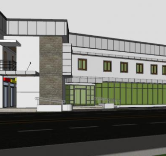 现代商业建筑别墅SU模型下载_sketchup草图大师SKP模型