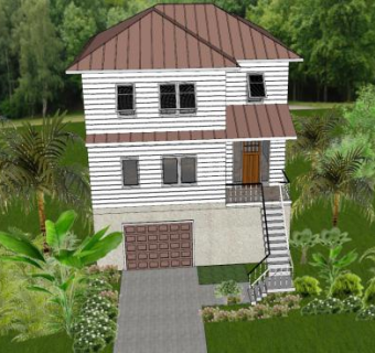 现代园林房子住宅SU模型下载_sketchup草图大师SKP模型