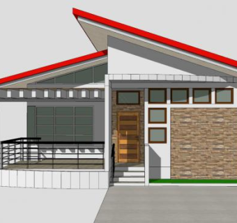 现代设计房子建筑SU模型下载_sketchup草图大师SKP模型