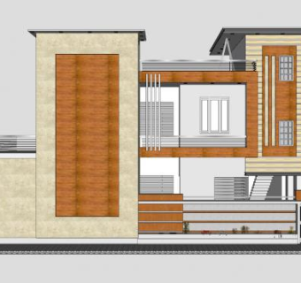 现代房子独栋建筑SU模型下载_sketchup草图大师SKP模型