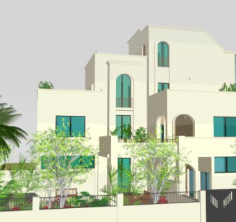 现代四层家庭住宅SU模型下载_sketchup草图大师SKP模型