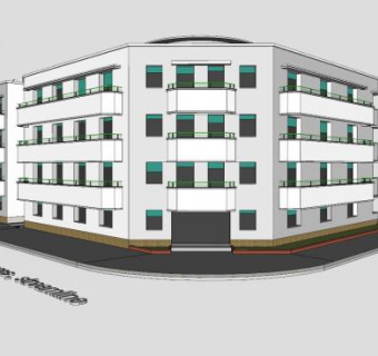 现代建筑社区大楼SU模型下载_sketchup草图大师SKP模型