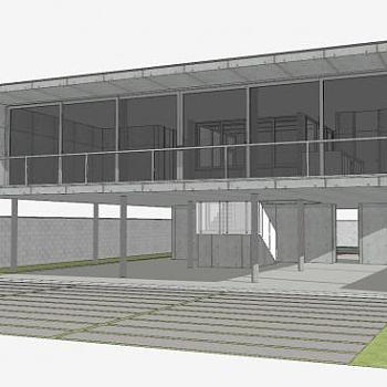 当代简约别墅房子SU模型下载_sketchup草图大师SKP模型