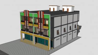 现代多层建筑SU模型下载_sketchup草图大师SKP模型