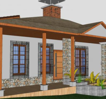 现代住房别墅房子SU模型下载_sketchup草图大师SKP模型