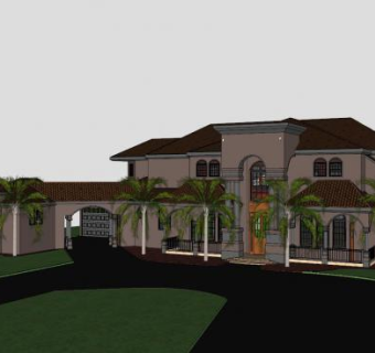 曼森建筑住宅SU模型下载_sketchup草图大师SKP模型