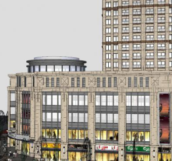 现代高层住宅建筑SU模型下载_sketchup草图大师SKP模型