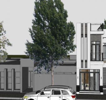 白色建筑别墅房子SU模型下载_sketchup草图大师SKP模型