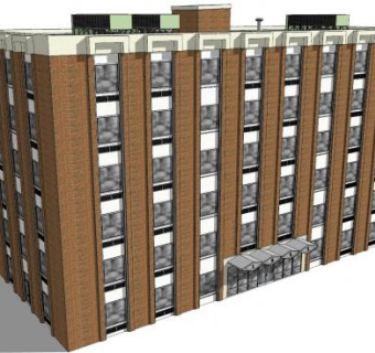 现代六层办公大楼SU模型下载_sketchup草图大师SKP模型