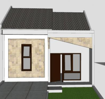 极简房子现代建筑SU模型下载_sketchup草图大师SKP模型