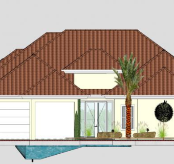 平房房子别墅建筑SU模型下载_sketchup草图大师SKP模型