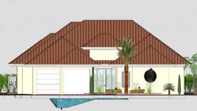 平房房子别墅建筑SU模型下载_sketchup草图大师SKP模型