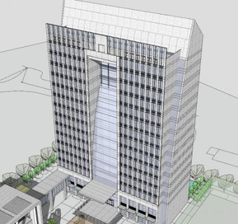 高层建筑行政办公楼SU模型下载_sketchup草图大师SKP模型